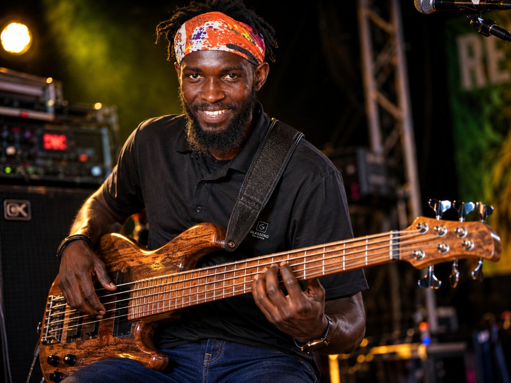 Jomo playing bass