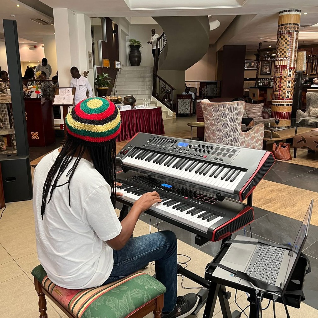 Lee at the keyboard
